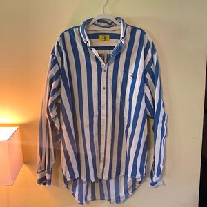 Blue and white striped long sleeve